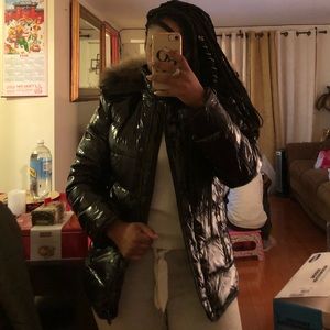 Moncler coat with fur hood